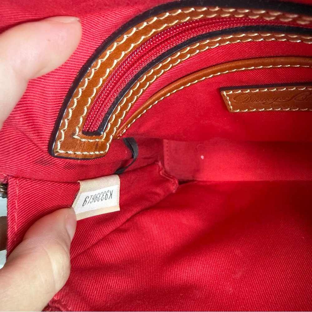 Dooney & Bourke Purple Plaid Crossbody with Brown Leather Trim - Picture 6 of 9